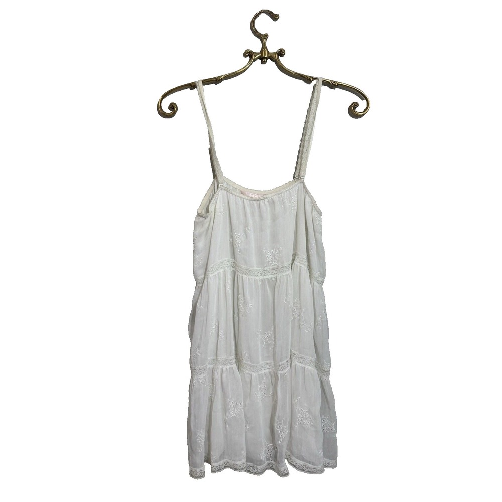 Victoria's Secret Angels White Babydoll Gown‎ Size Med. Ruffles